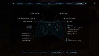 Avowed screenshot of Controller binds