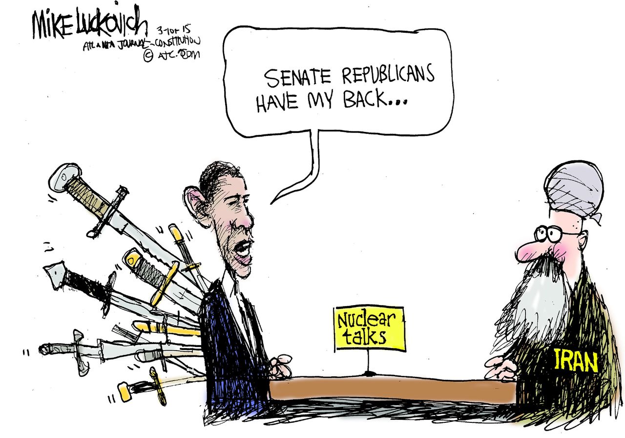 Obama cartoon World Iran Senate GOP