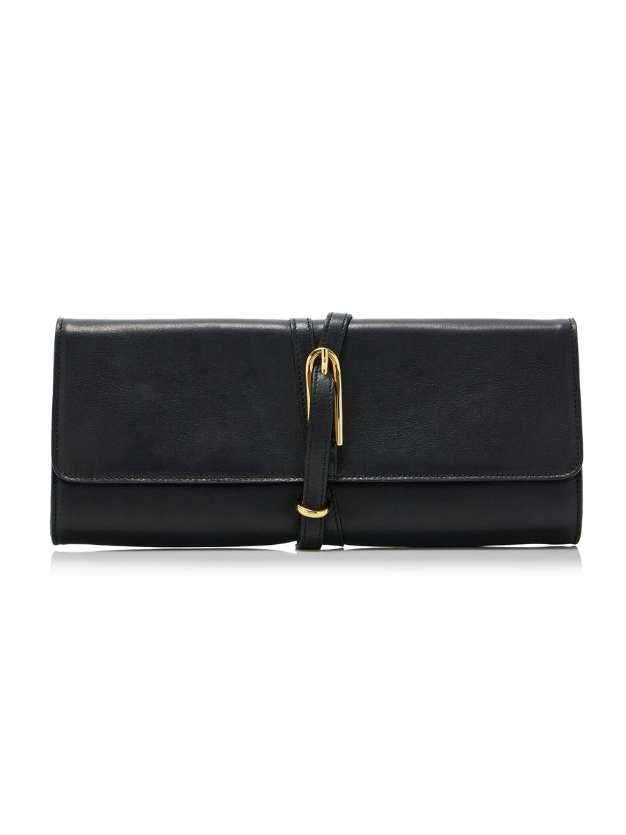 Belted Leather Clutch