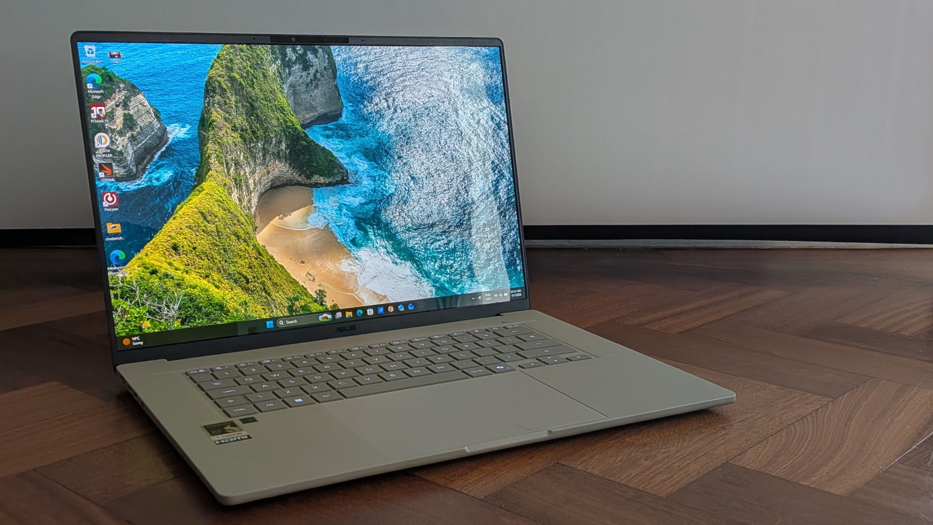 The Asus Zenbook A16 on a desk