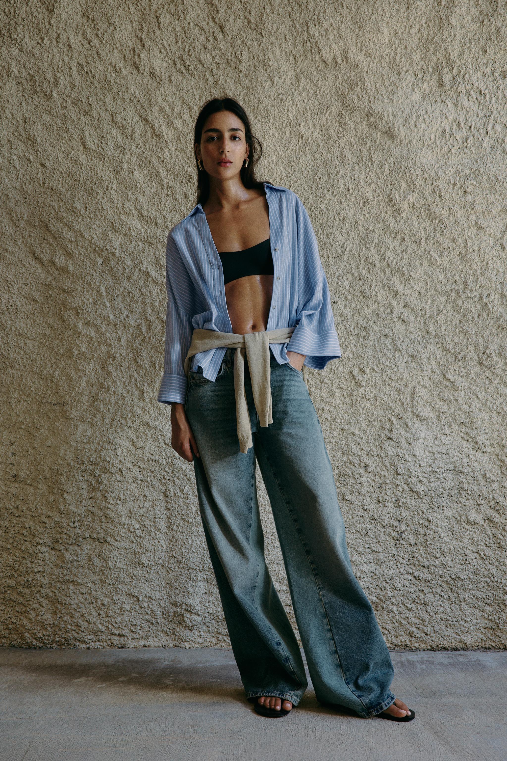Z1975 Mid-Rise Wide Leg Jeans With Side Seams