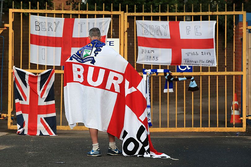 A Bury fan at Gigg Lane