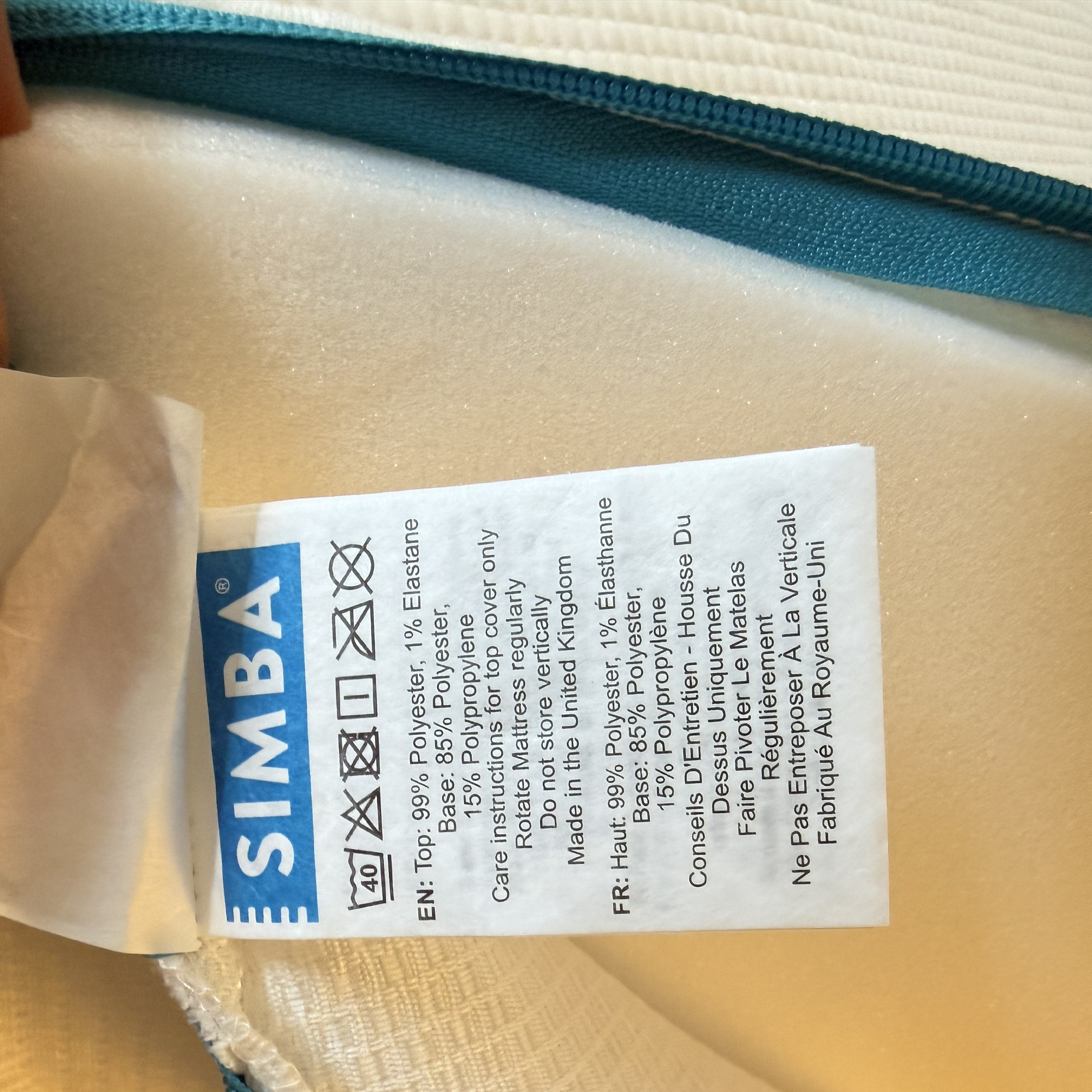 The Simba Hybrid Essential Topper being tested at home