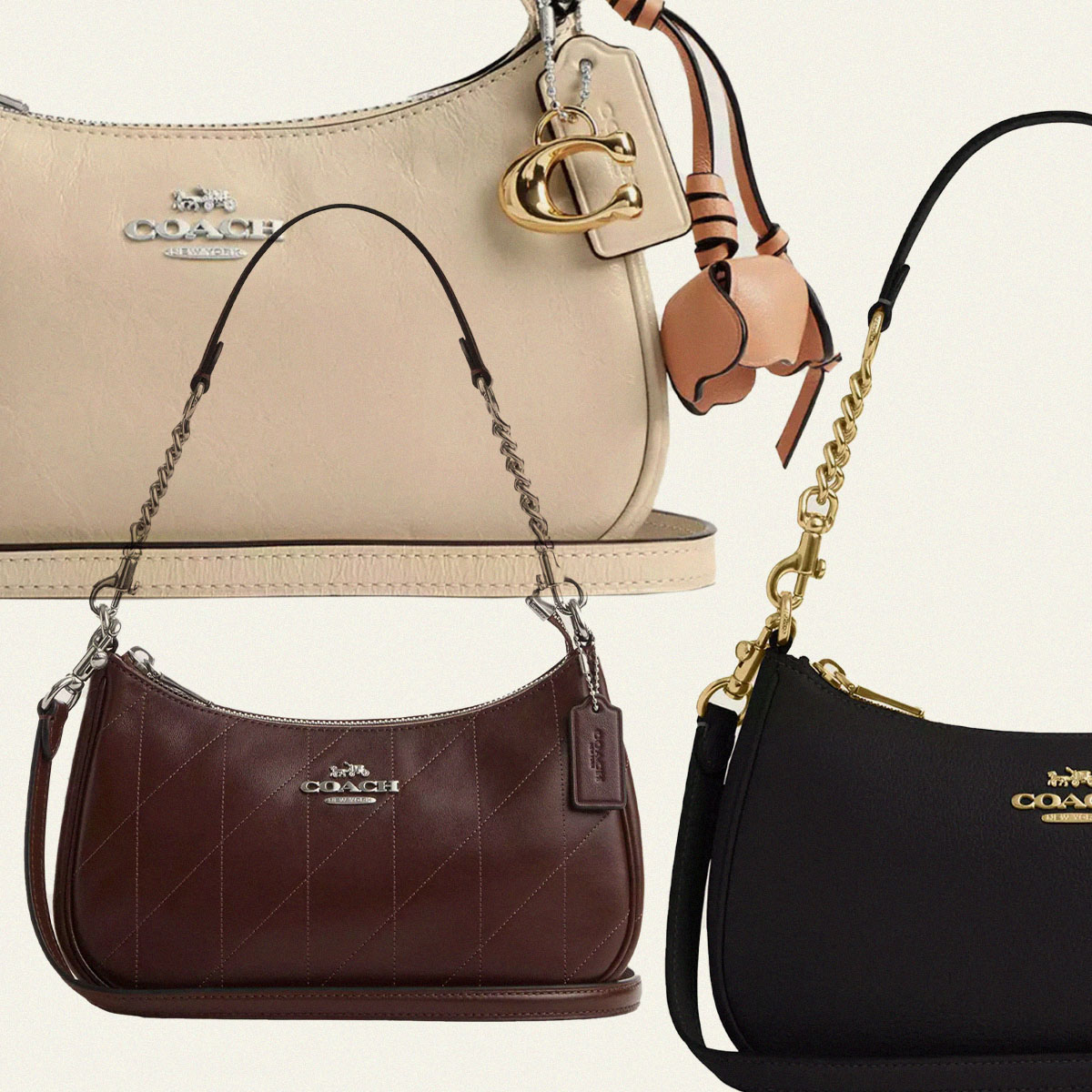 Collage of coach teri bags