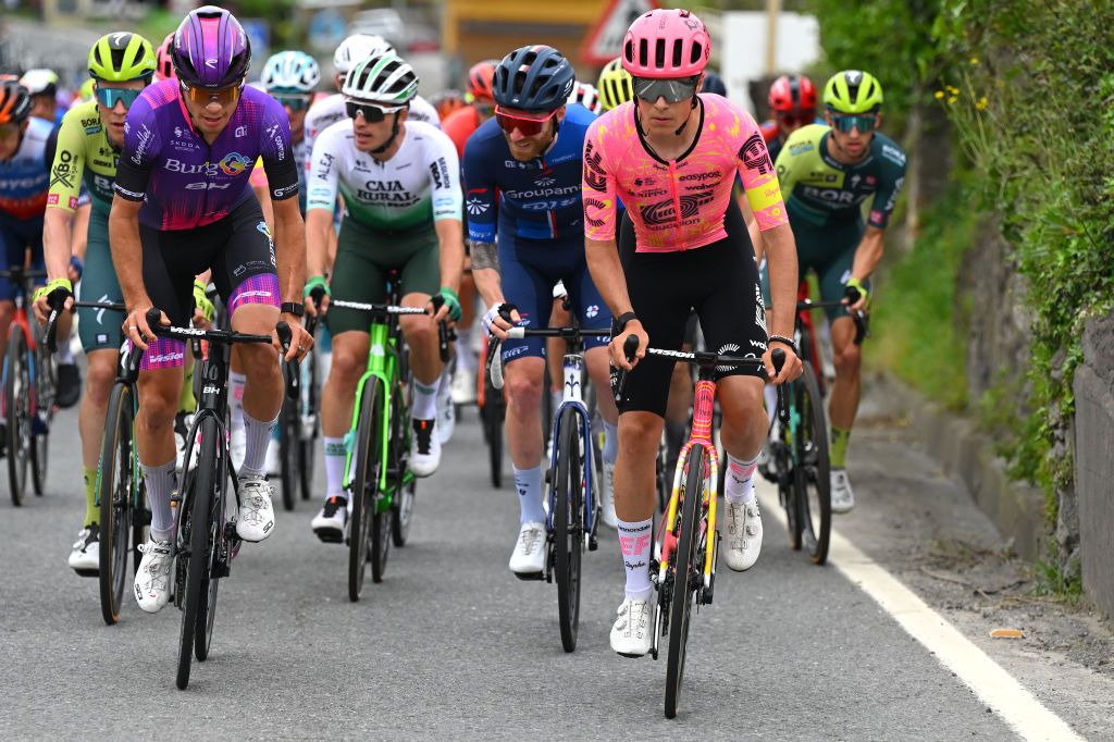 AMOREBIETA ETXANO SPAIN APRIL 05 Markel Beloki of Spain and Team EF Education EasyPost competes during the 63rd Itzulia Basque Country 2024 Stage 5 a 1759km stage from VitoriaGasteiz to AmorebietaEtxano UCIWT on April 05 2024 in AmorebietaEtxano Spain Photo by Tim de WaeleGetty Images