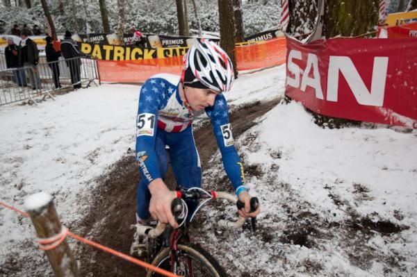 Jerome Townsend at the start of the Kalmthout World Cup, pre start-finish straight crash.