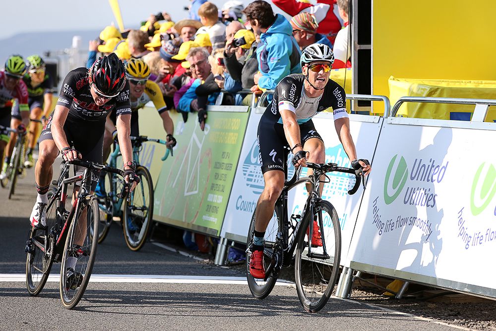 Zdenek Stybar finishes stage 5 at the Tour of Britain.
