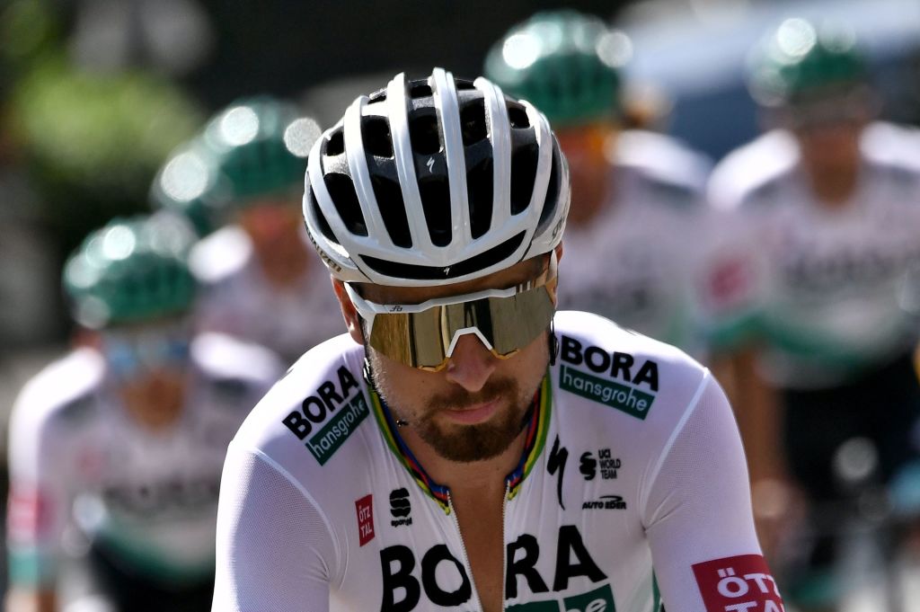 Team Bora rider Slovakias Peter Sagan attends a training session two days before the start of the 1st stage of the 107th edition of the Tour de France cycling race in Nice on August 27 2020 Photo by Marco Bertorello AFP Photo by MARCO BERTORELLOAFP via Getty Images