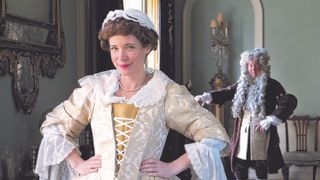 Lucy Worsley in period costume for 2015 series Lucy Worsley in period costume for 2015 series A Very British Romance..