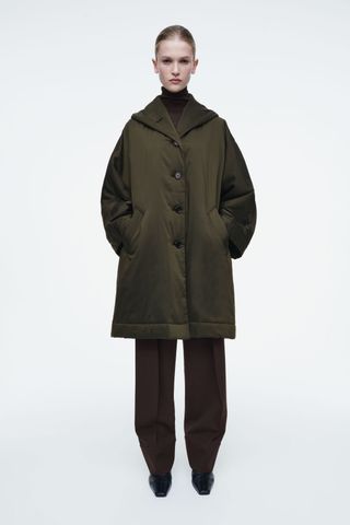 Oversized Shawl-Collar Padded Coat