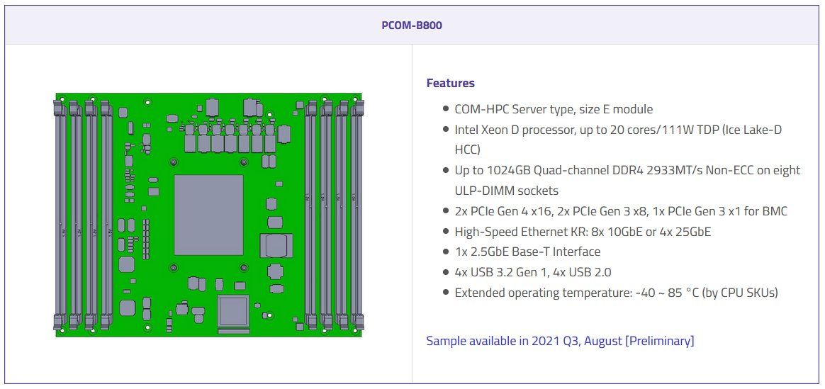 Ice Lake-D Specs