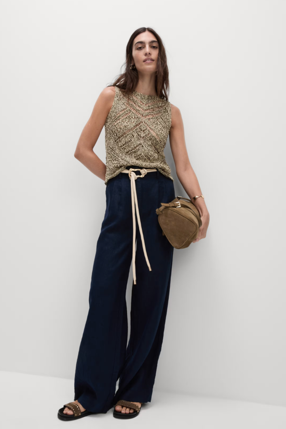 Pure Linen Wide Leg Trousers