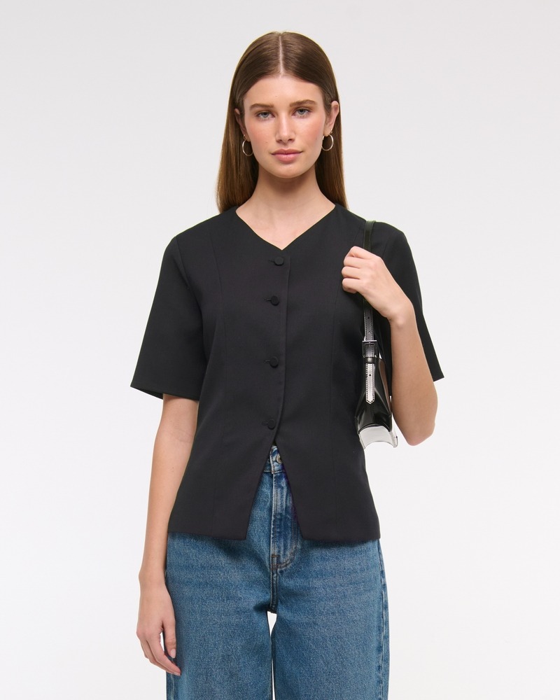 abercrombie, Short-Sleeve Tailored Vest Top