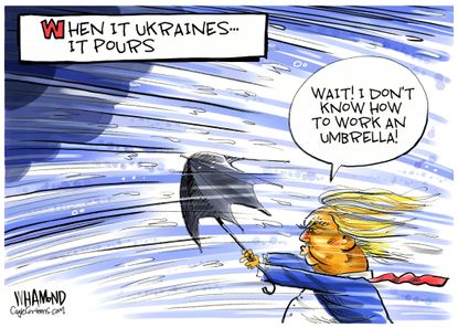 Political Cartoon U.S. Trump Ukraine Rain