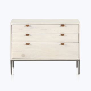 white nightstand with drawers