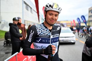 TROMSO NORWAY AUGUST 05 Harry Tanfield of United Kingdom and Team Qhubeka Nexthash at finish line during the 8th Arctic Race Of Norway 2021 Stage 1 a 1425km stage from Troms to Troms ArcticRace on August 05 2021 in Tromso Norway Photo by Stuart FranklinGetty Images