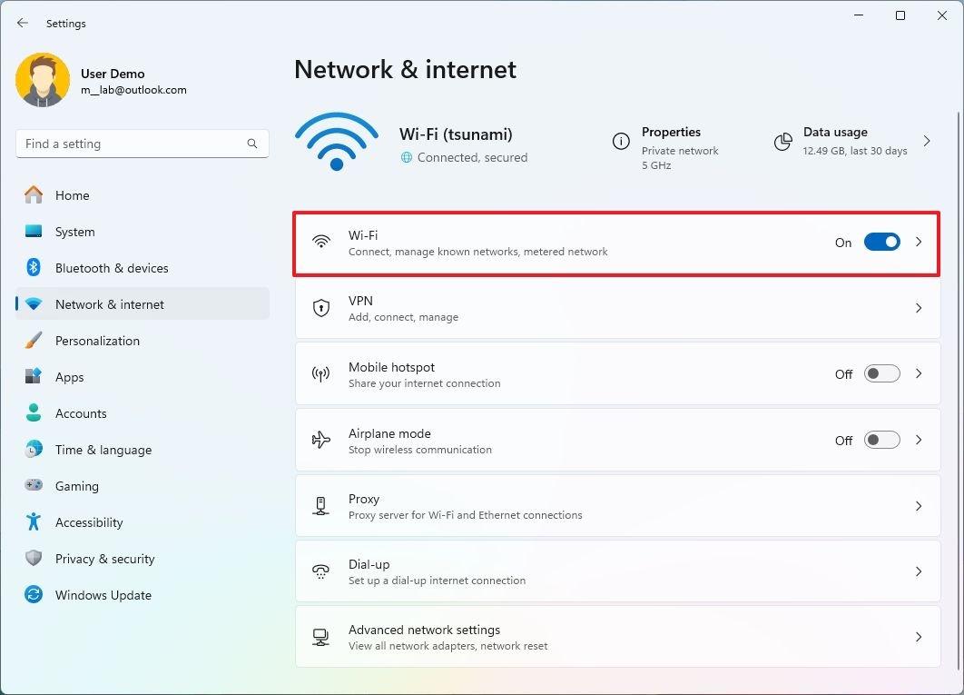 Open Wi-Fi settings