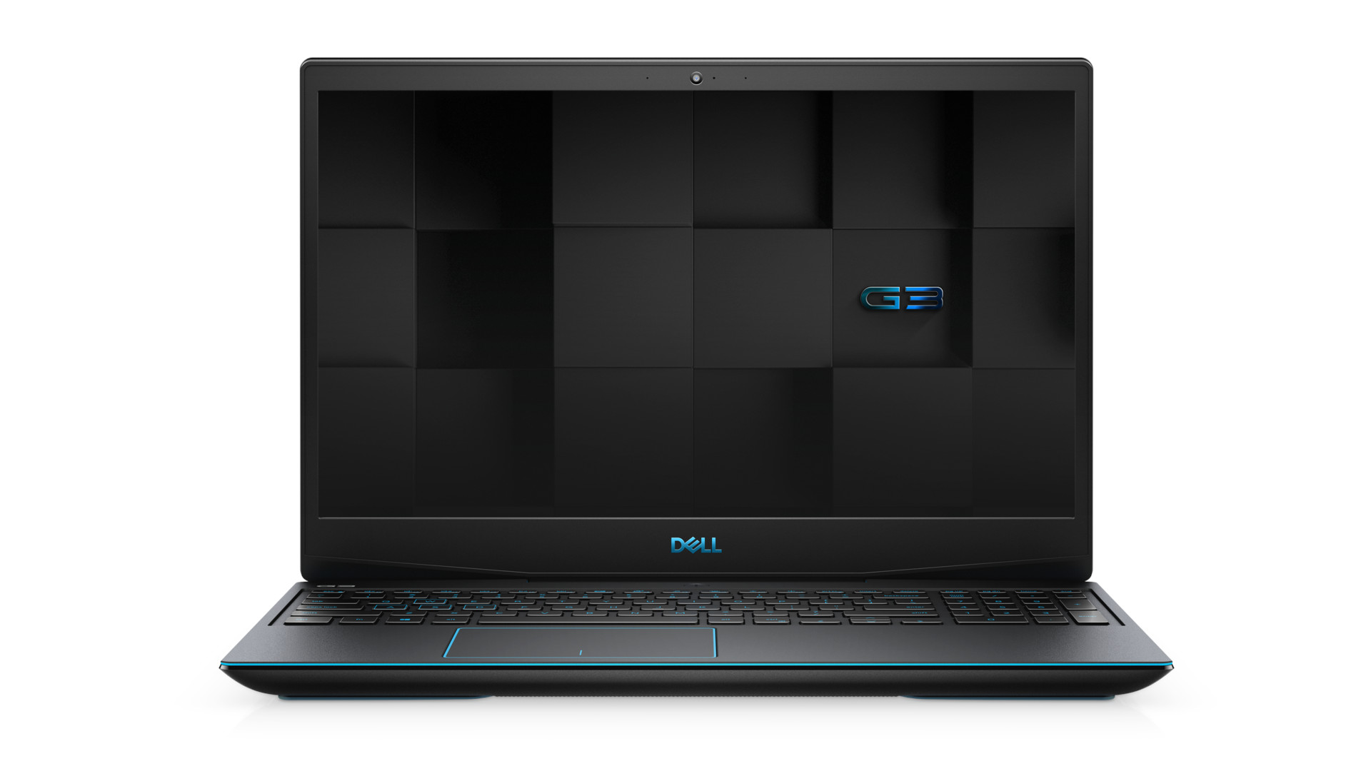 The Dell G3 15 gaming laptop against a pure white background