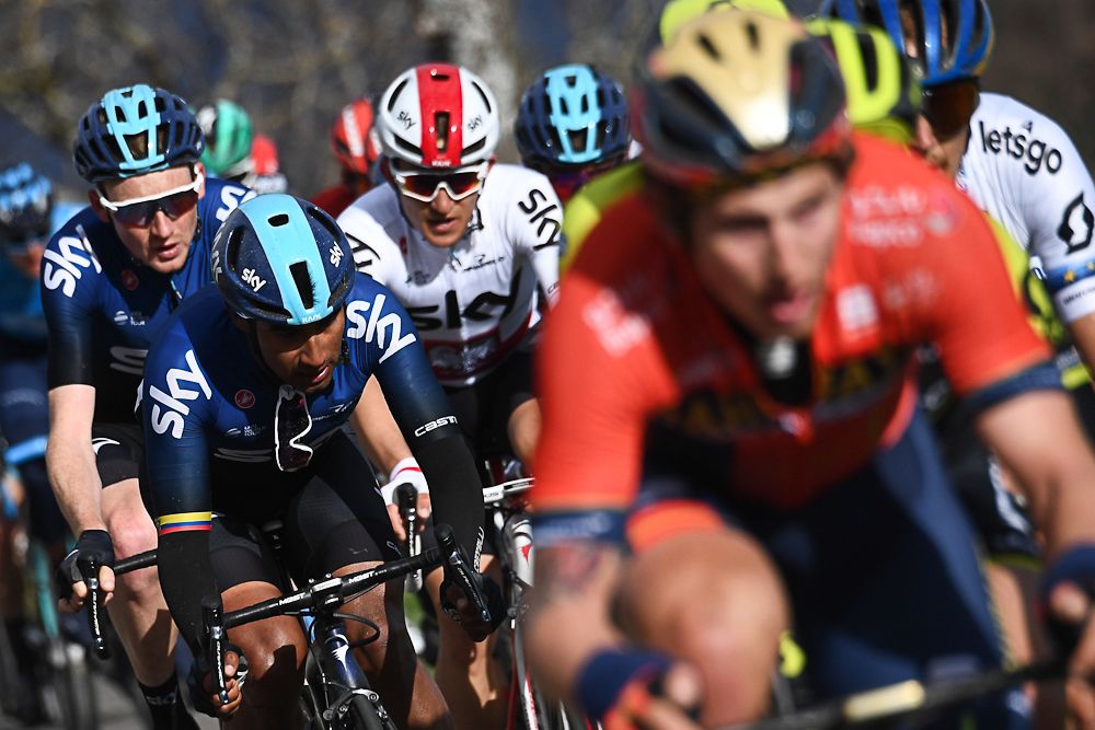Michal Kwiatkowski in the bunch during stage 4 at Paris-Nice