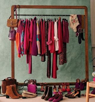 Shoes and clothes hanging