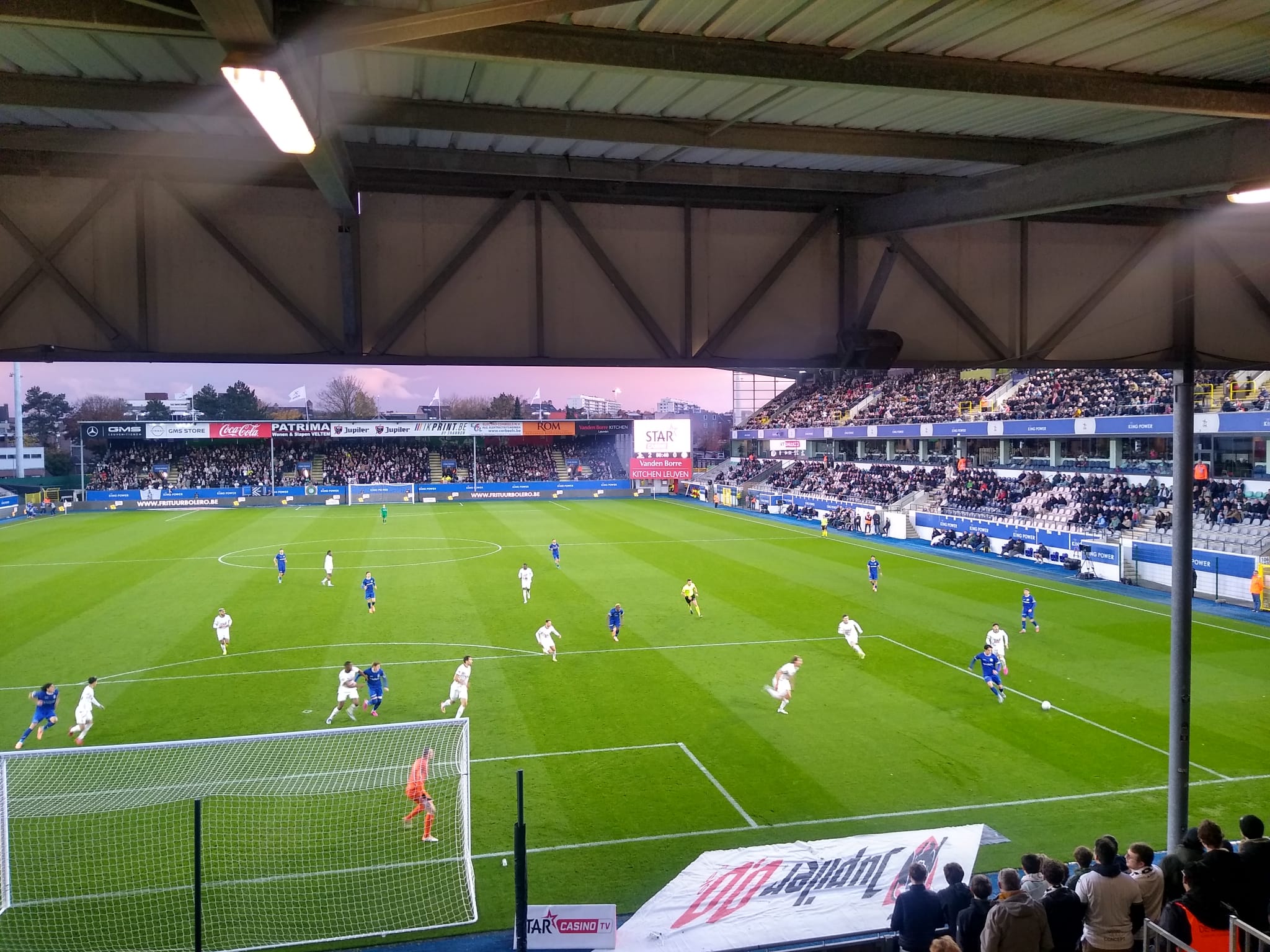 Gent players on the attack against OH Leuven in the Belgian Pro League