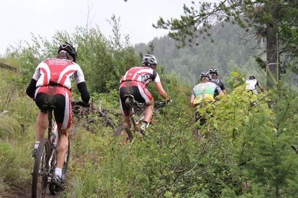 Even with time trial start, passing skills were essential in the singletrack