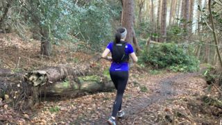 Woman running on the trail