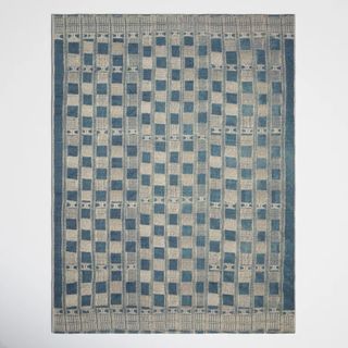 wayfair blue check rug