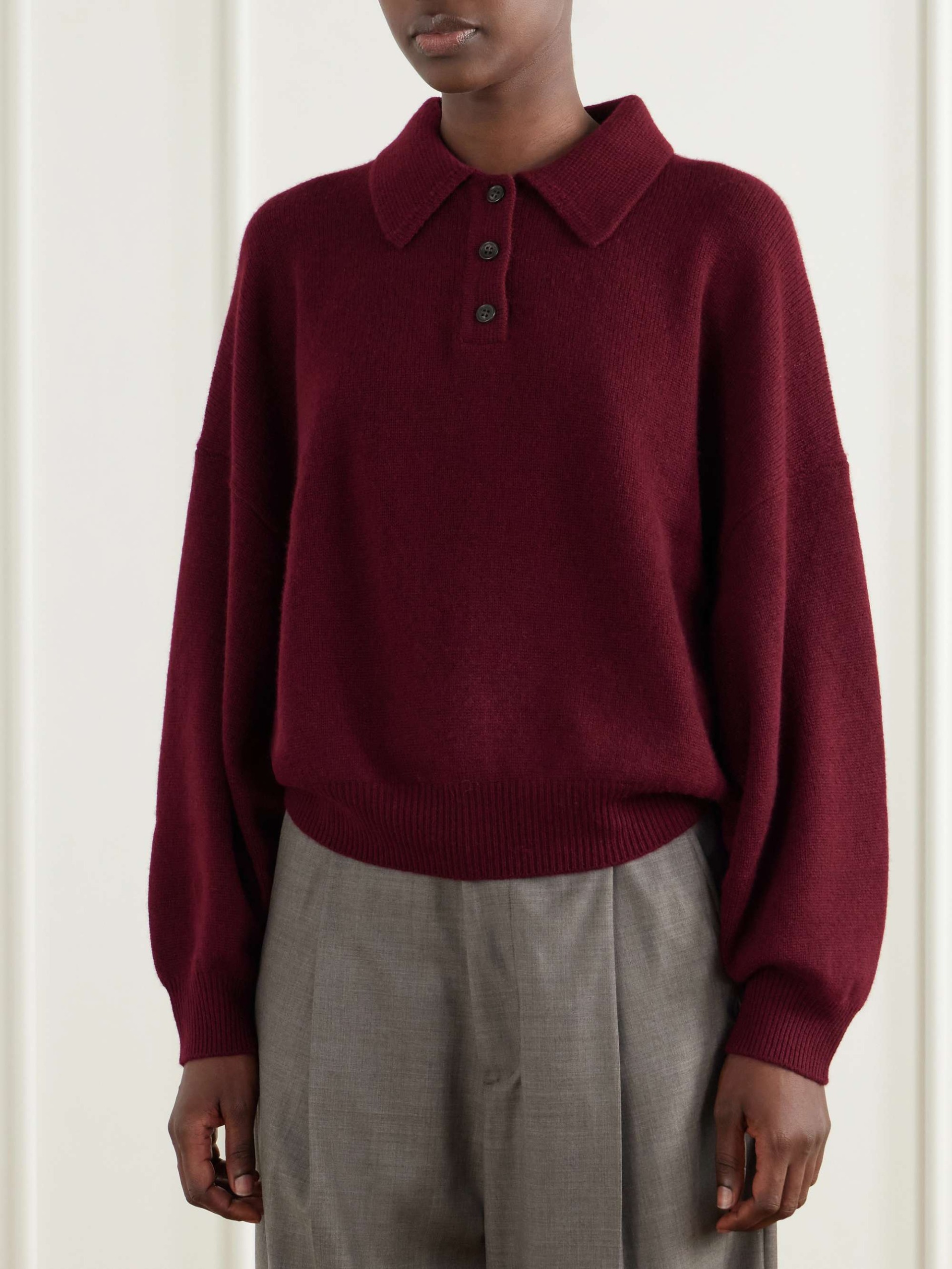 Etta Cashmere Polo Sweater