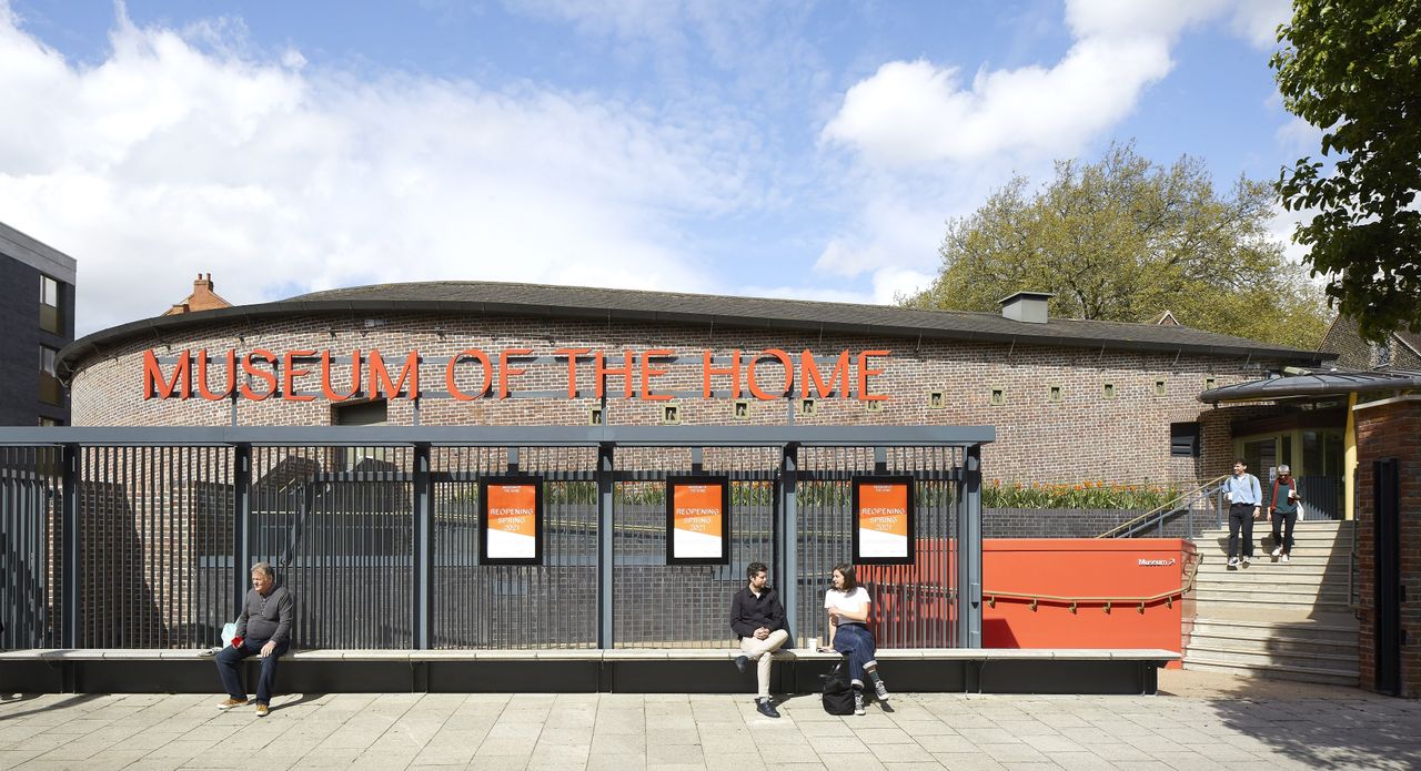 Museum of home&#039;s exterior hero shot with orange lettering 