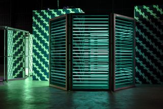 Double Neon Elevator, 2016, by Carsten Höller