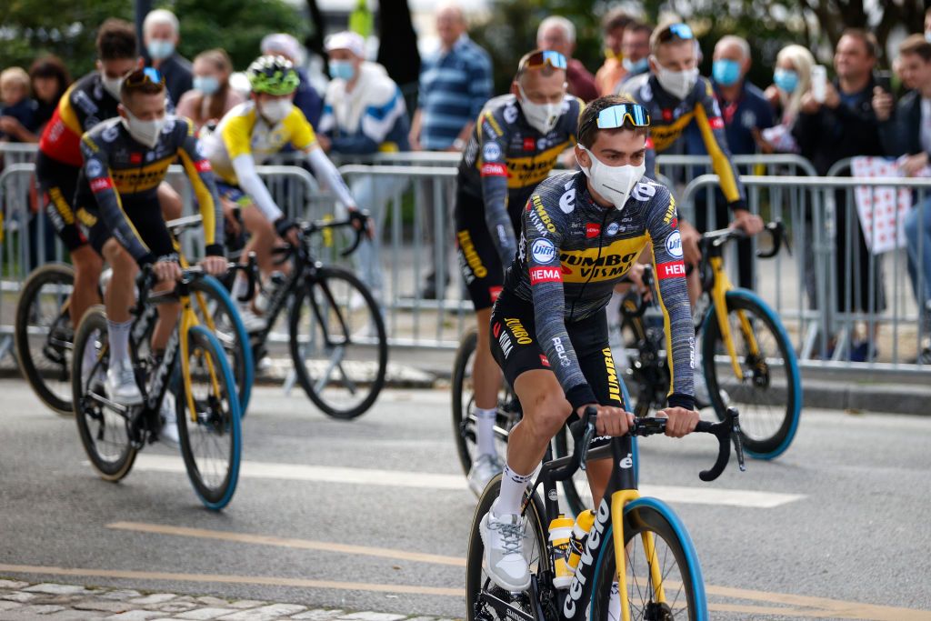 BREST FRANCE JUNE 24 Sepp Kuss of The United States and Team JumboVisma during the 108th Tour de France 2021 Team Presentation LeTour TDF2021 on June 24 2021 in Brest France Photo by Chris GraythenGetty Images