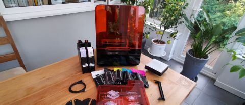 The Formlabs Form 3 3D printer with a bundle of accessories