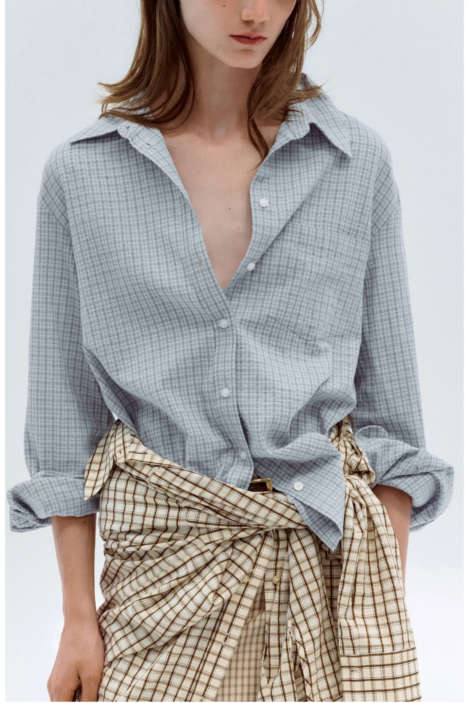 MANGO, Checked Cotton Shirt