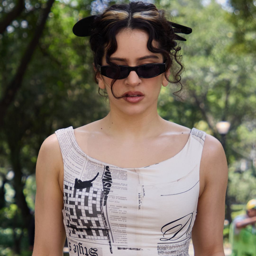 Rosalía's Newspaper-Print Dress Follows in Carrie Bradshaw's Footsteps—For Under $160