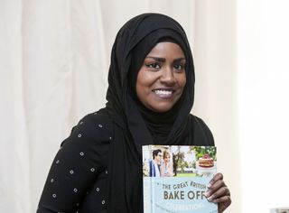 Great British Bake Off winner Nadiya Hussain before signing copies of the Great British Bake Off book