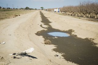 irrigation canal dry in California
