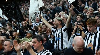 NEWCASTLE UPON TYNE, ENGLAND - OCTOBER 04: A general view during the UEFA Champions League match between Newcastle United FC and Paris Saint-Germain at St. James Park on October 04, 2023 in Newcastle upon Tyne, England. (Photo by Serena Taylor/Newcastle United via Getty Images)