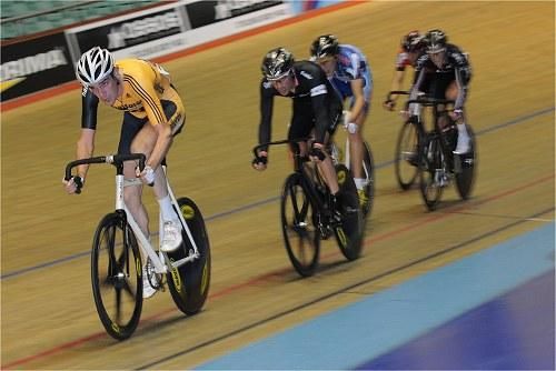 Andrew Tennant on the charge to ensure he finishes with the Silver medal.