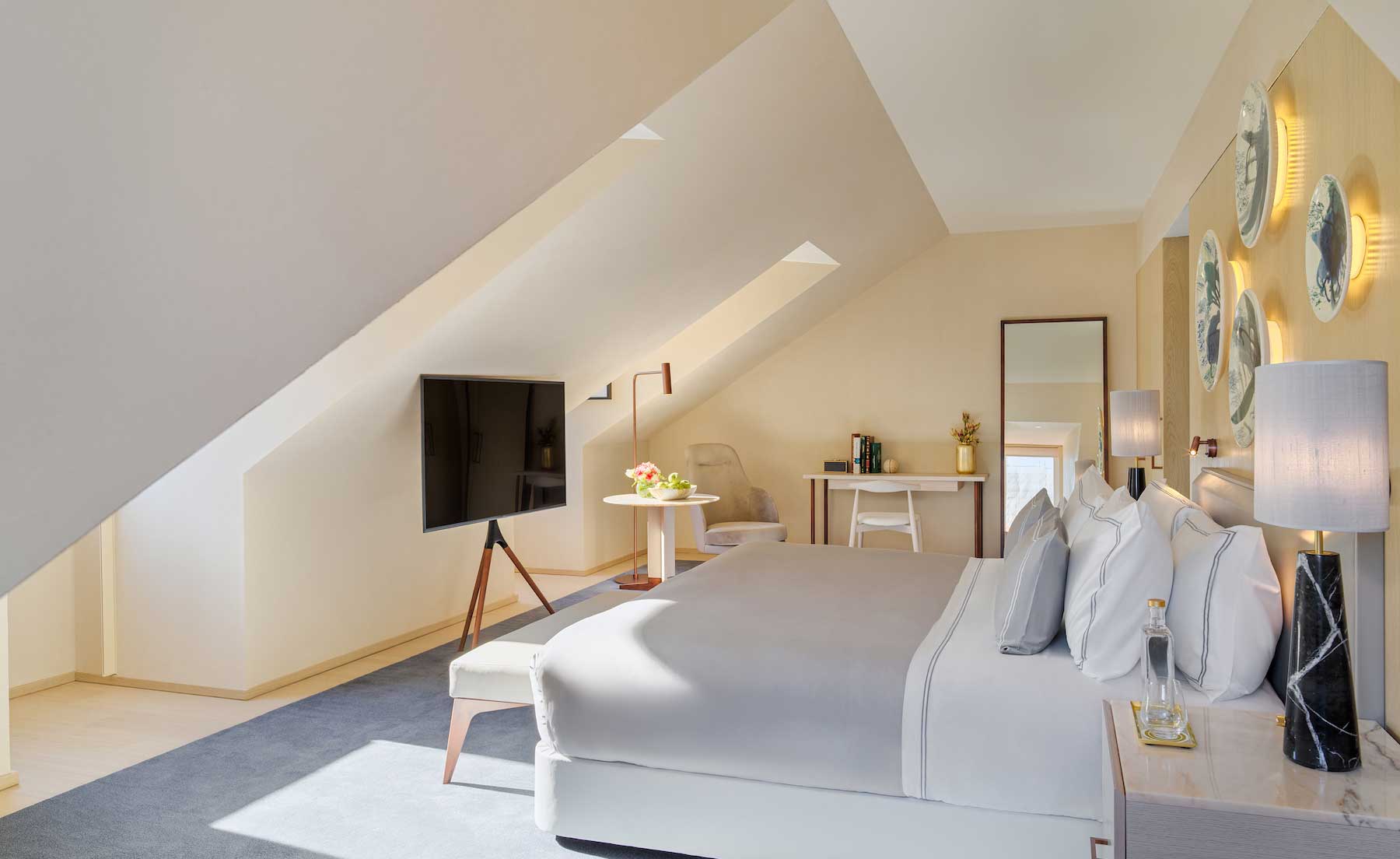 an image of the guest bedroom with a double bed in view