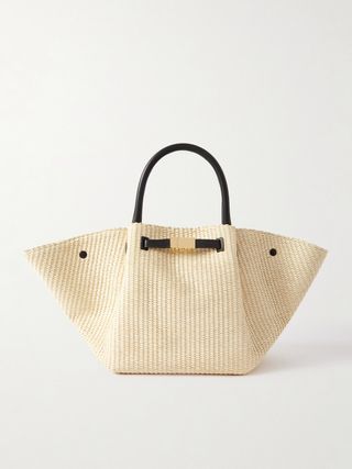 + Net Sustain New York Leather-Trimmed Raffia Tote