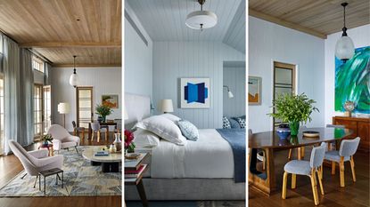 three images of Hamptons beach house