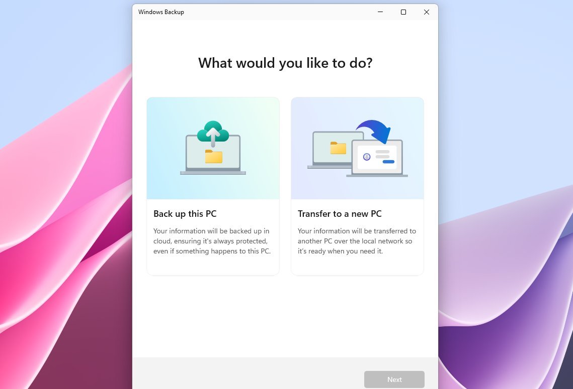 Windows Backup app