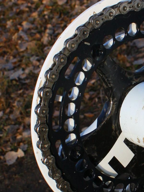 Doh! Dombroski's Rotor Q-Ring was actually installed backwards when we shot these images but she corrected it before heading out to the Mercer Cup in New Jersey.