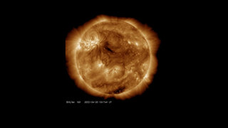 The NASA Solar Dynamics Observatory captured the active sun on April 20, 2022.