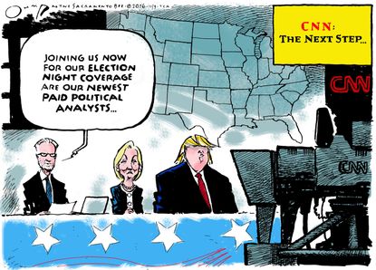 Editorial cartoon U.S. CNN political coverage
