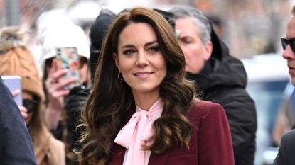Kate Middleton's burgundy and pink outfit