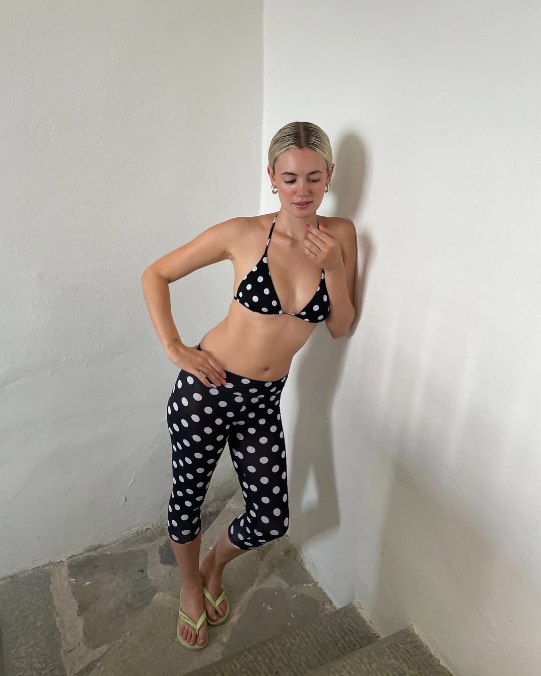 Susie wearing polka dots