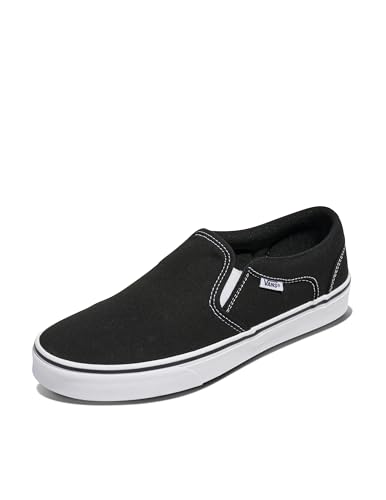 Vans Men's Mn Asher Sneaker, Black Canvas Black White 187, 11 Uk