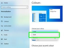 how to turn on Chrome dark mode - colors